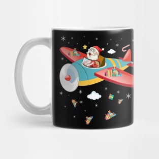 Christmas Santa Claus Pilot Flying Airplane TShirt Gift Mug